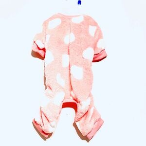 Woof Polka Dots Fuzzy Faux Fur Jumpsuit